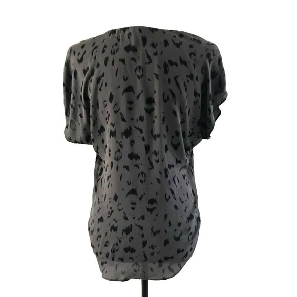 T. BABATON Aritzia 100% Silk Blouse Top Size Small Brown Black Leopard Print EUC - Picture 4 of 6